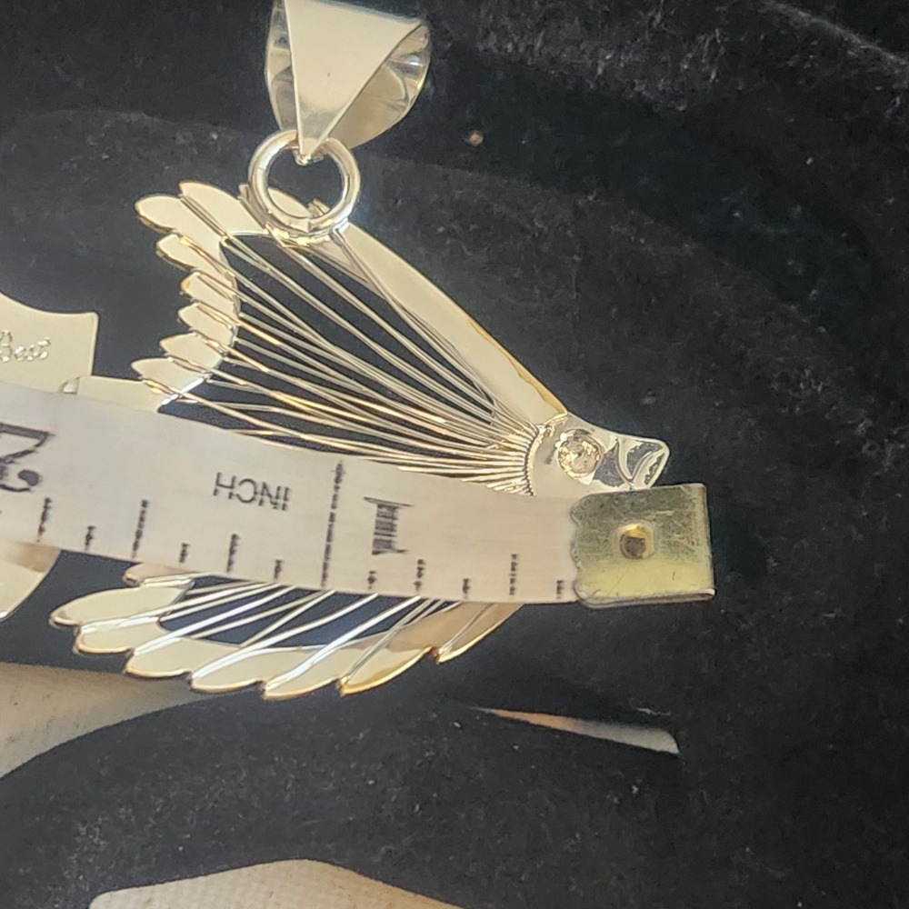 Best Angel Fish Pendant Two Tone Silver Gold Nautical Tropical Sea Life Jewelry - Picture 7 of 9